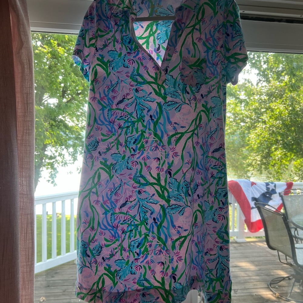 Lilly Pulitzer Blue Puff Sleeve Sundress